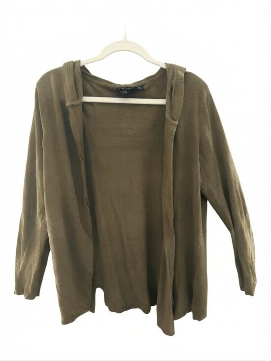 Tahari Sweaters - Tahari 100% Linen Hooded Cardigan